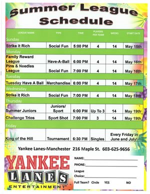 Click to view our Summer League Schedule