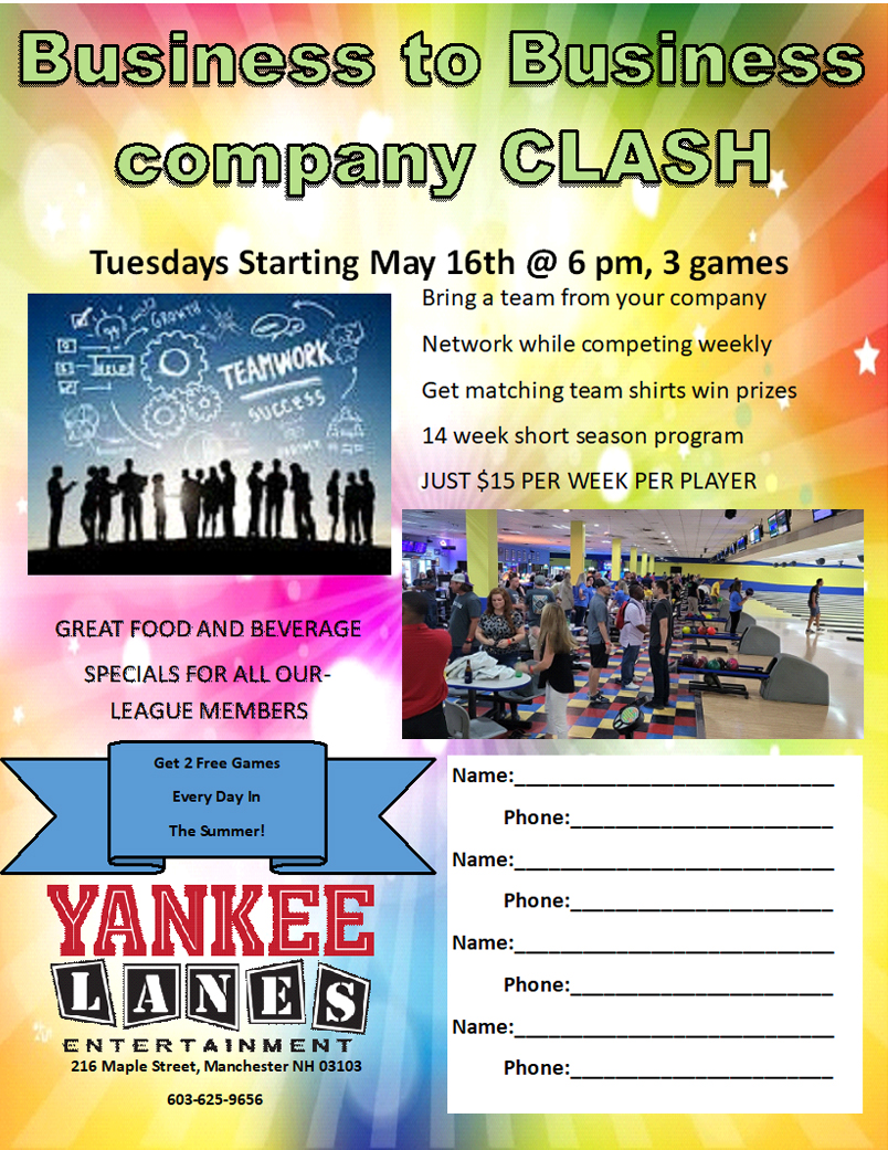 business to business-company clash bowling flyer