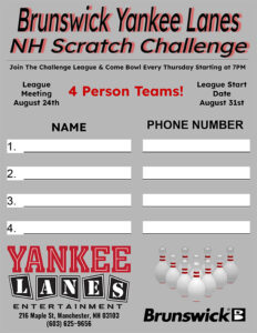 Brunswick Yankee Lanes NH Scratch Challenge